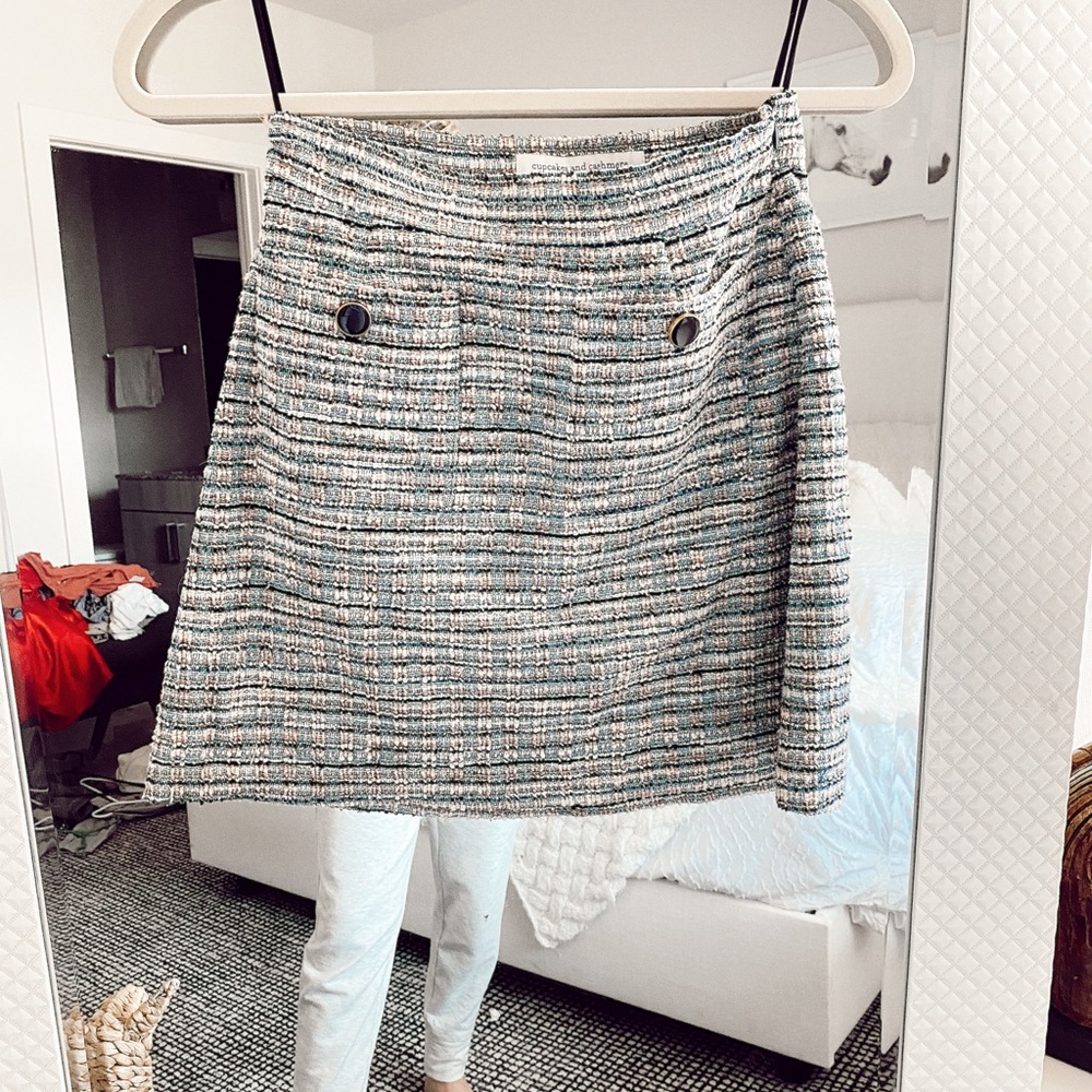Sz Small cupcak & cashmere tweed mini skirt